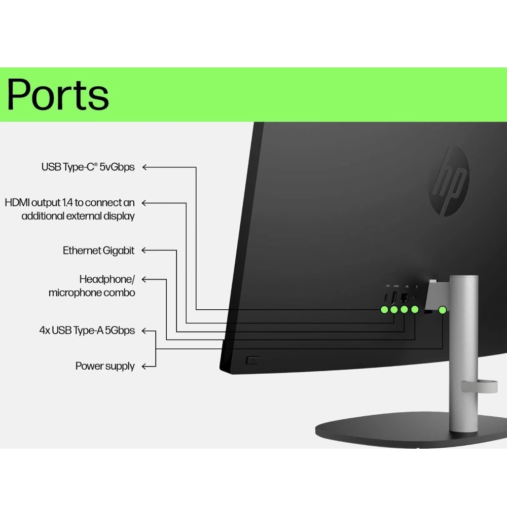 HP All-in-One Desktop Intel I5 13 Gen | 8GB | 512 SSD | 24 Inch LED | Win 11 (24-cr0480in) view 3